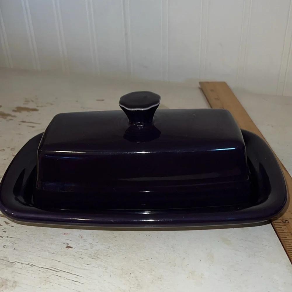 Vintage HLC Fiesta Ware Fiestaware Butter Dish - Deep Plum Purple